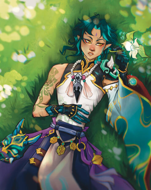 Half body - full colors and simple bg